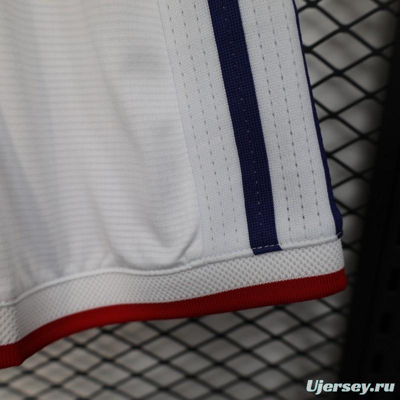 2026 Player Version Japan White with Navy Blue Stripes Shorts