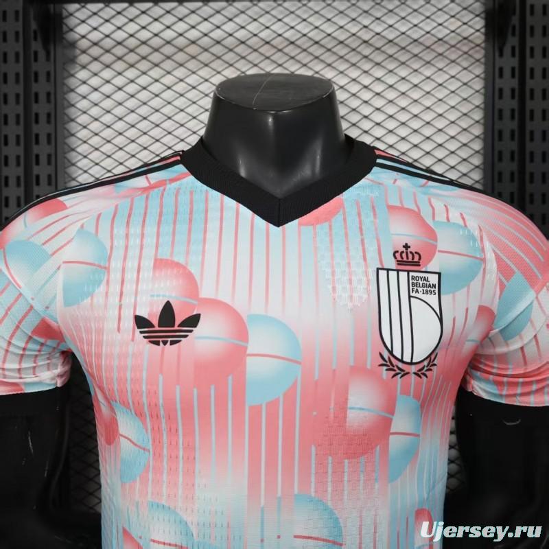 2026 Player Version Belgium Away White Pink Jersey