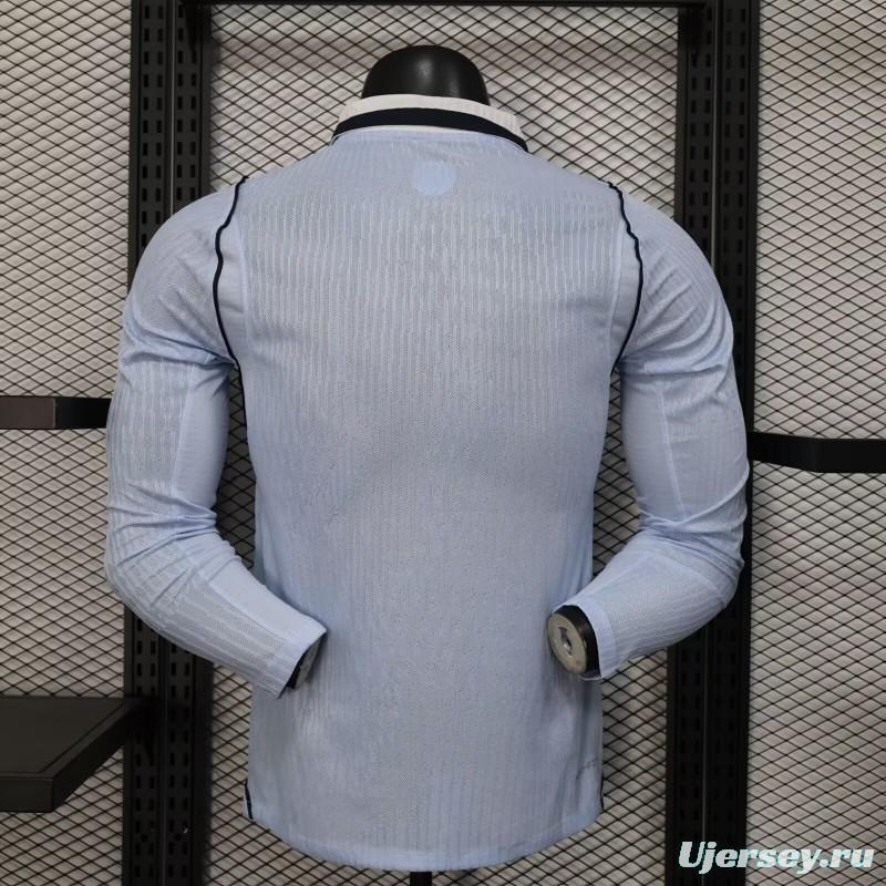 2026 Player Version Uruguay Light Blue with White Collar Long Sleeve Jersey