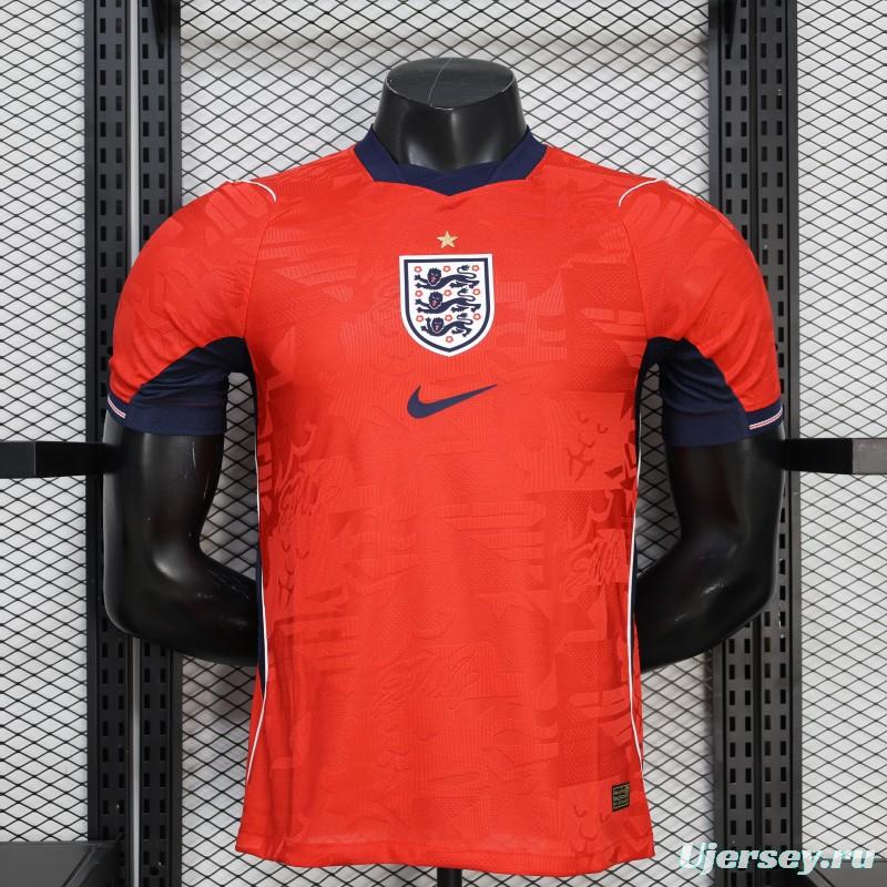 2026 Player Version England Red with Abstract Graphic Pattern Jersey