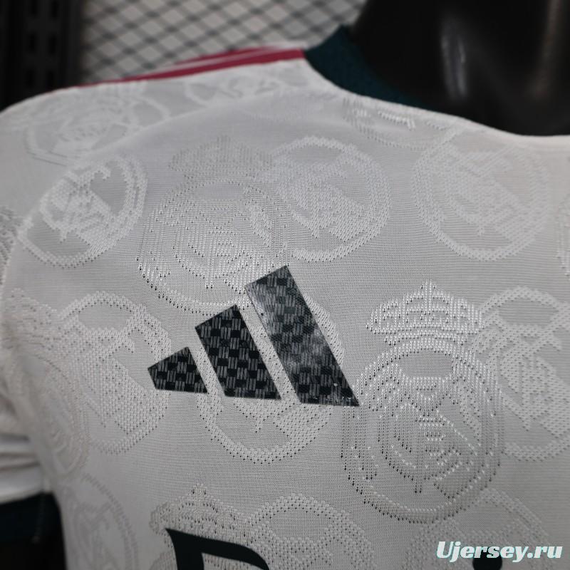 25/26 Player Version Real Madrid White with Subtle Crest Pattern Jersey