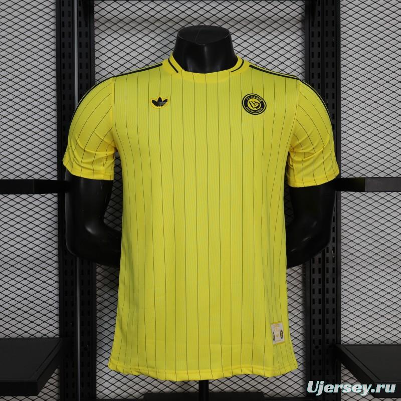 25/26 Player Version Al Nassr FC Yellow with Thin Black Pinstripes Jersey