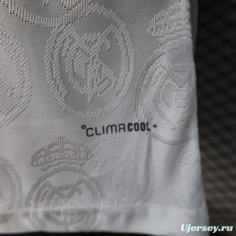 25/26 Player Version Real Madrid White with Subtle Crest Pattern Jersey