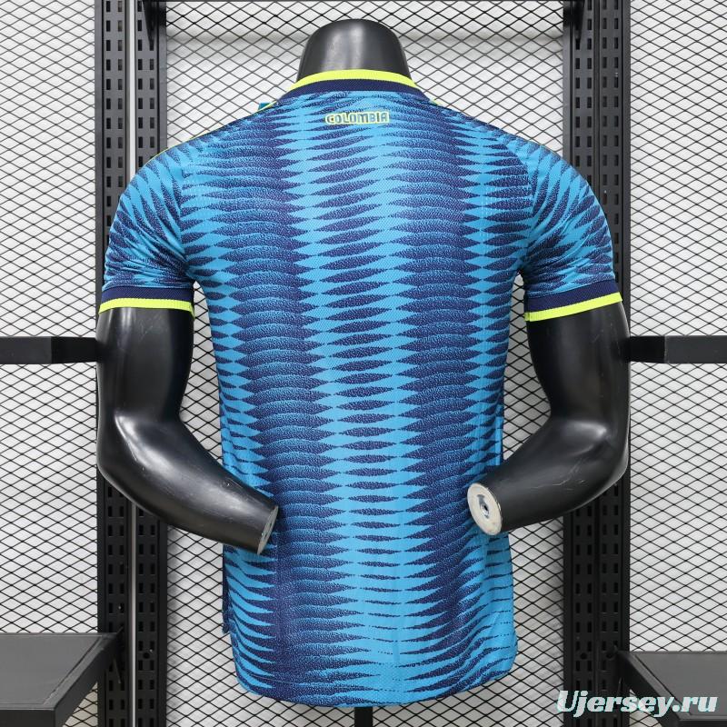 2026 Player Version Colombia Blue with Wavy Zigzag Pattern Jersey