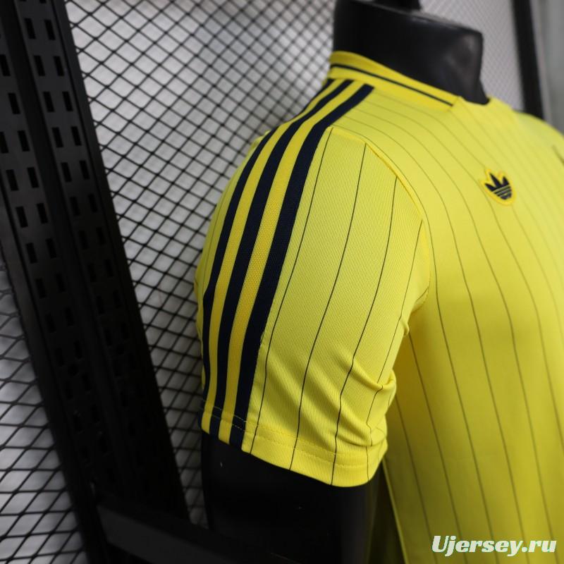 25/26 Player Version Al Nassr FC Yellow with Thin Black Pinstripes Jersey