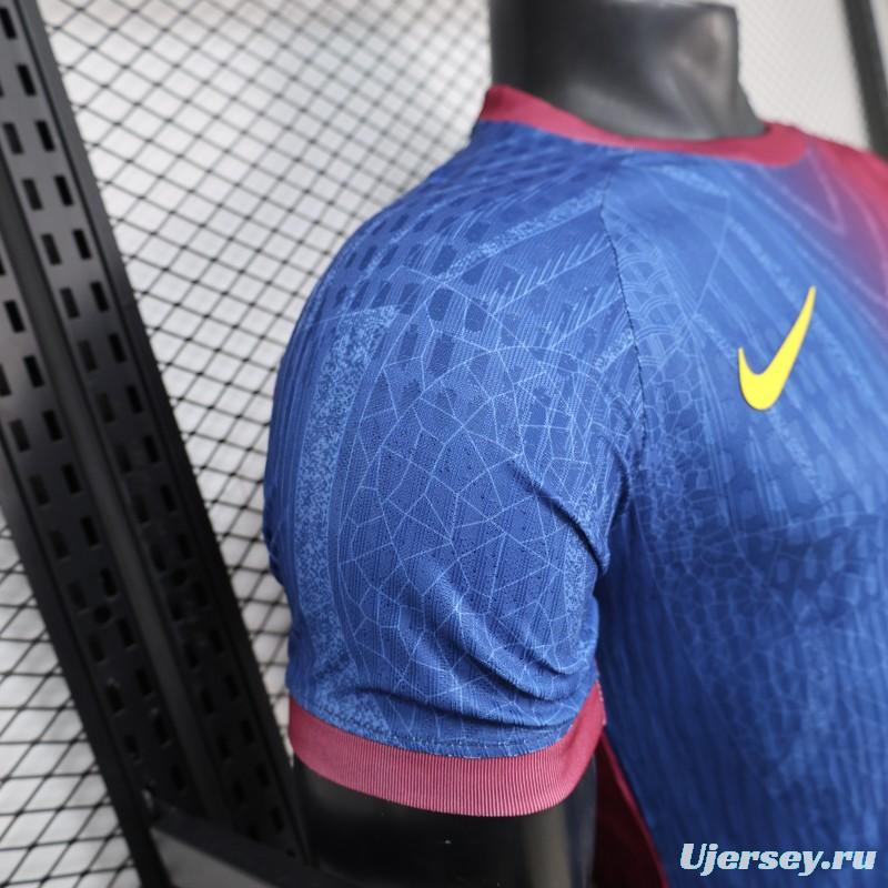 Player Version 25/26 FC Barcelona Blue & Burgundy with Geometric Gradient Pattern Jersey