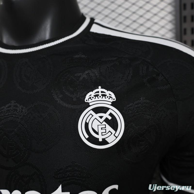 25/26 Player Version Real Madrid Black with Subtle Crest Pattern Jersey