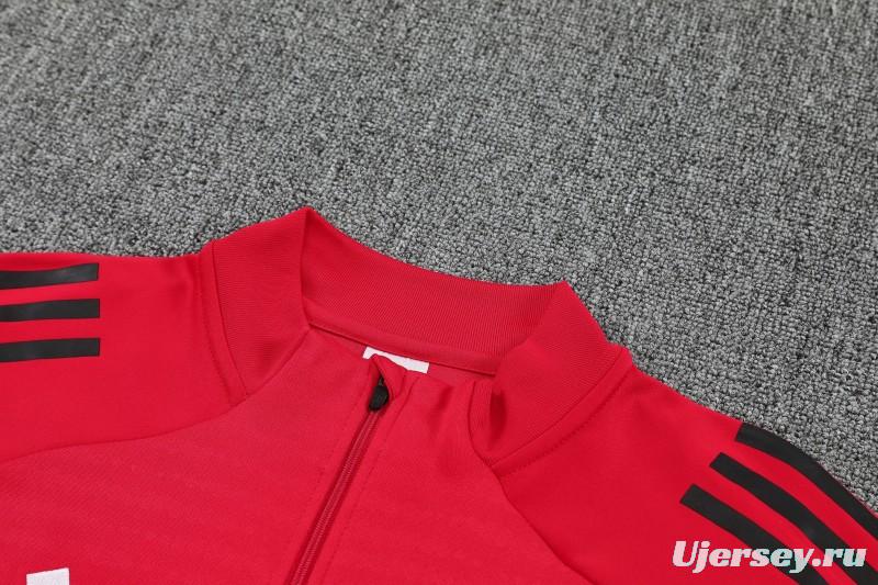 25/26 Riverbed Red Half Zipper Jacket Tracksuit + Black Long Pants