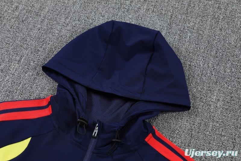 26/27 Colombia  Navy Blue Full Zipper Hooded Jacket Tracksuit + Long Pants