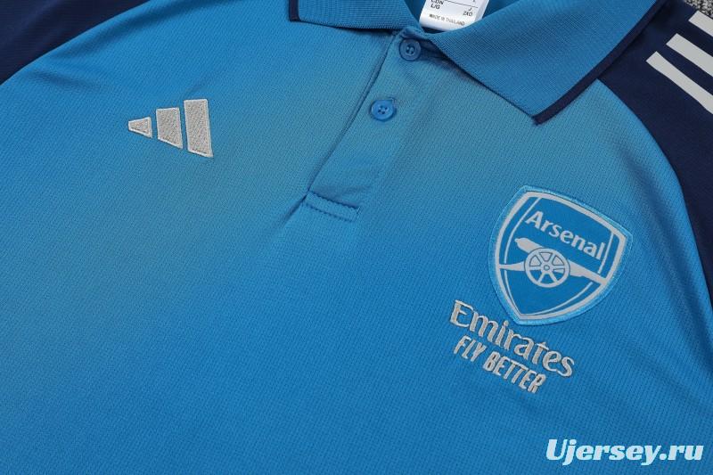 26/27 Arsenal Blue   Polo Training Shirt + Long Pants Tracksuit