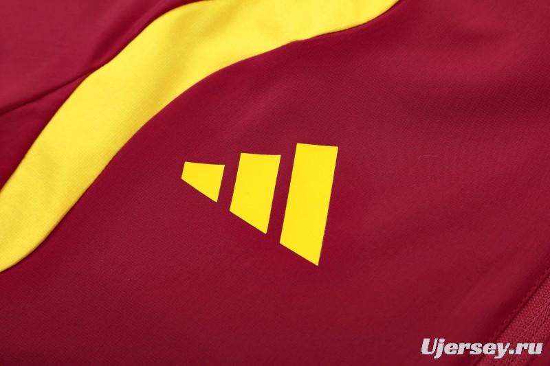 26/27 Germany Red Full Zipper Jacket Tracksuit + Long Pants