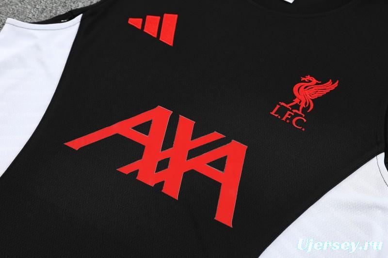 26/27 Liverpool Black Sleeveless Training Vest +Shorts Set