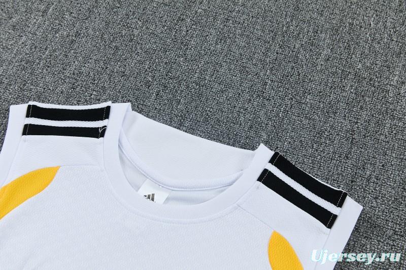 26/27 Germany White  Sleeveless Training Vest +Shorts Set