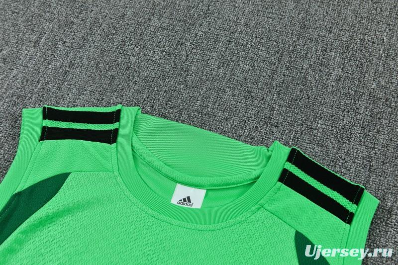 26/27  Mexico Green Sleeveless Training Vest + Black Shorts Set