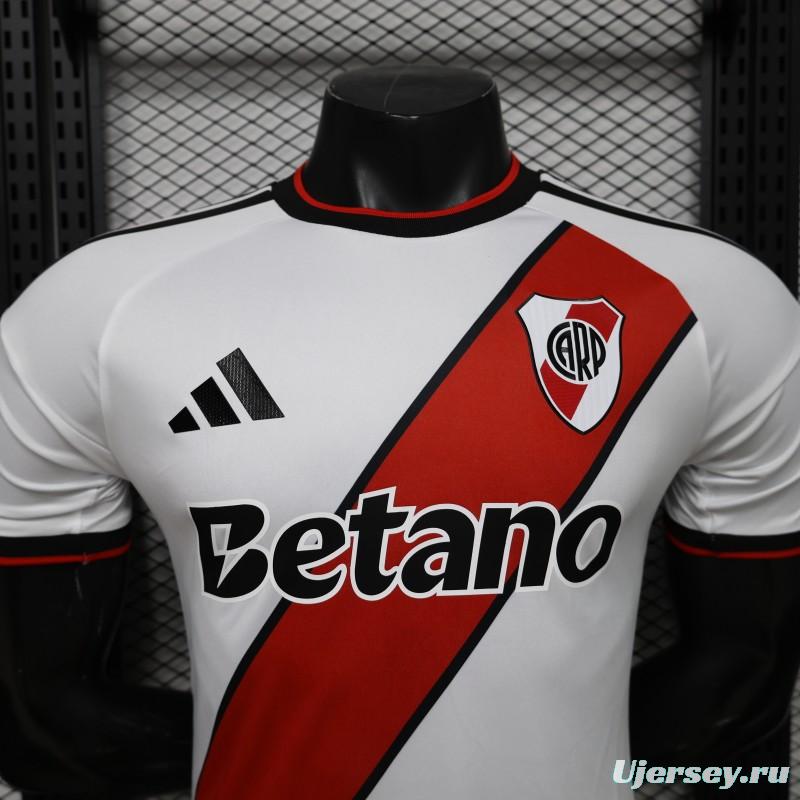 Player Version 26/27 River Plate Home White with Red Diagonal Sash Jersey