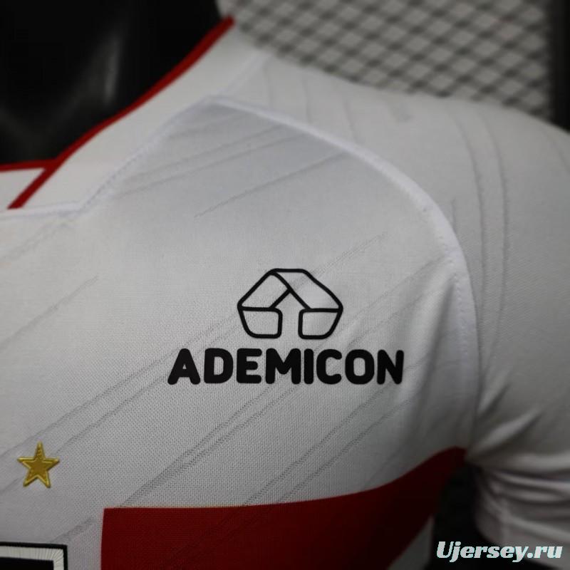 Player Version 26/27  São Paulo FC White with Red and Black Horizontal Stripes Jersey