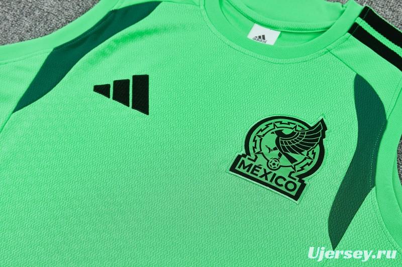 26/27  Mexico Green Sleeveless Training Vest + Black Shorts Set