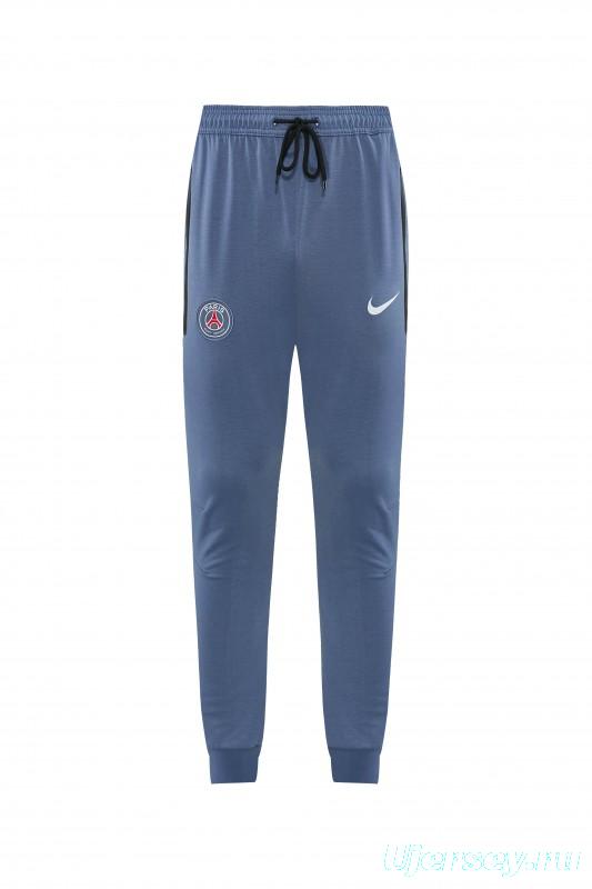 26/27  Paris Saint-Germain Steel Blue Full Zipper Hooded Jacket Tracksuit + Long Pants