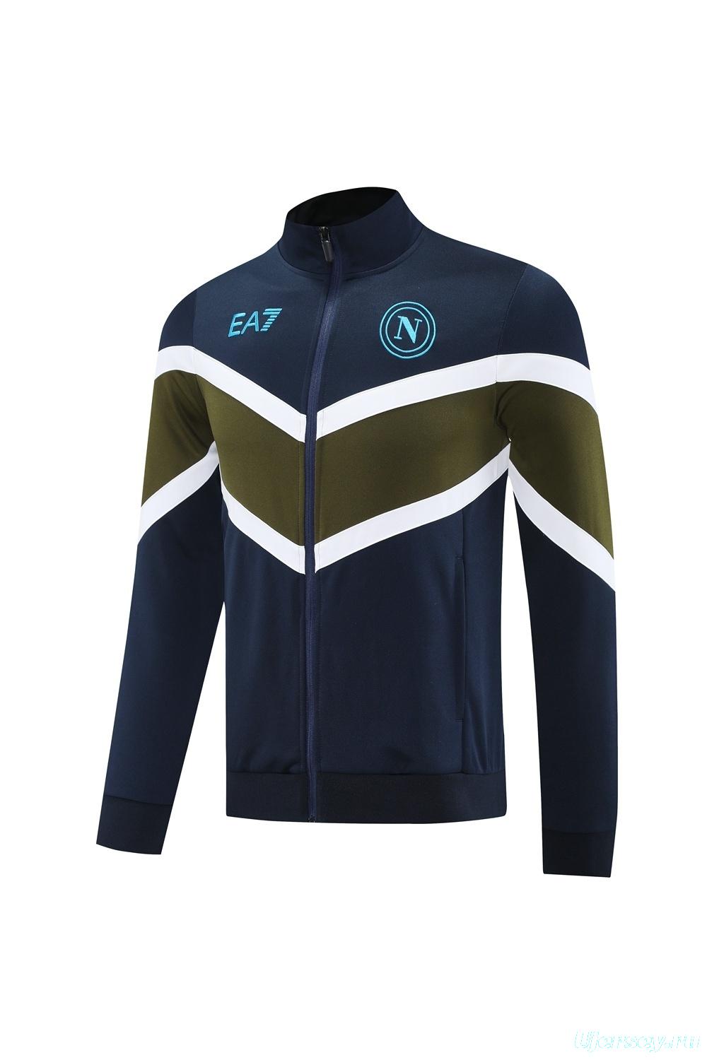 26/27 Napoli Navy Blue  Full Zipper Jacket Tracksuit + Long Pants