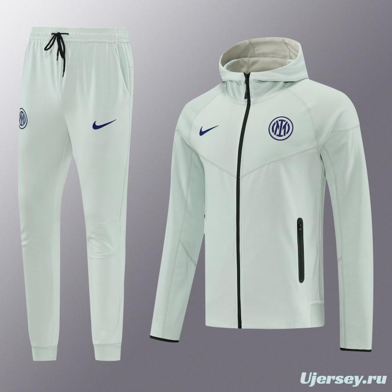 26/27 Inter Milan Light Mint Full Zipper Hooded Tracksuit + Long Pants