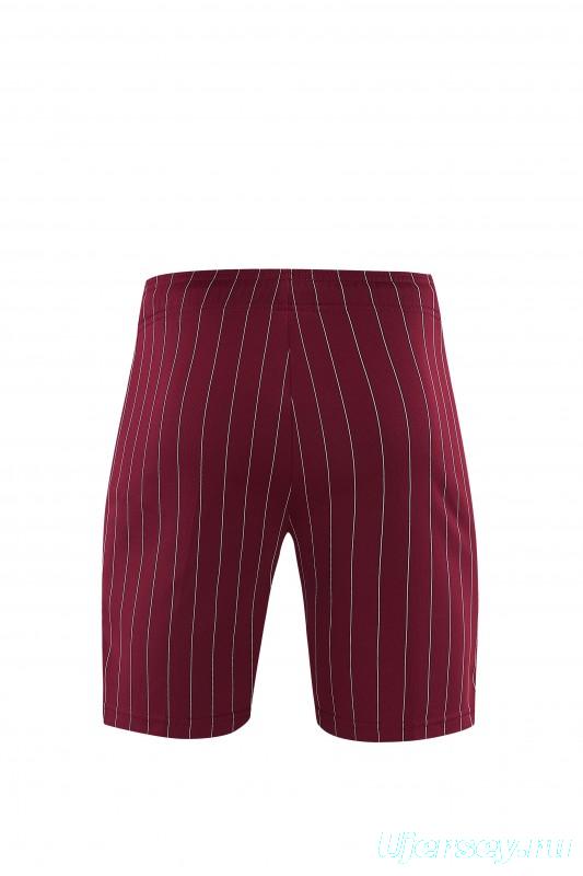 26/27  Arsenal  Maroon Pinstripe Short Sleeve+Soccer Shorts