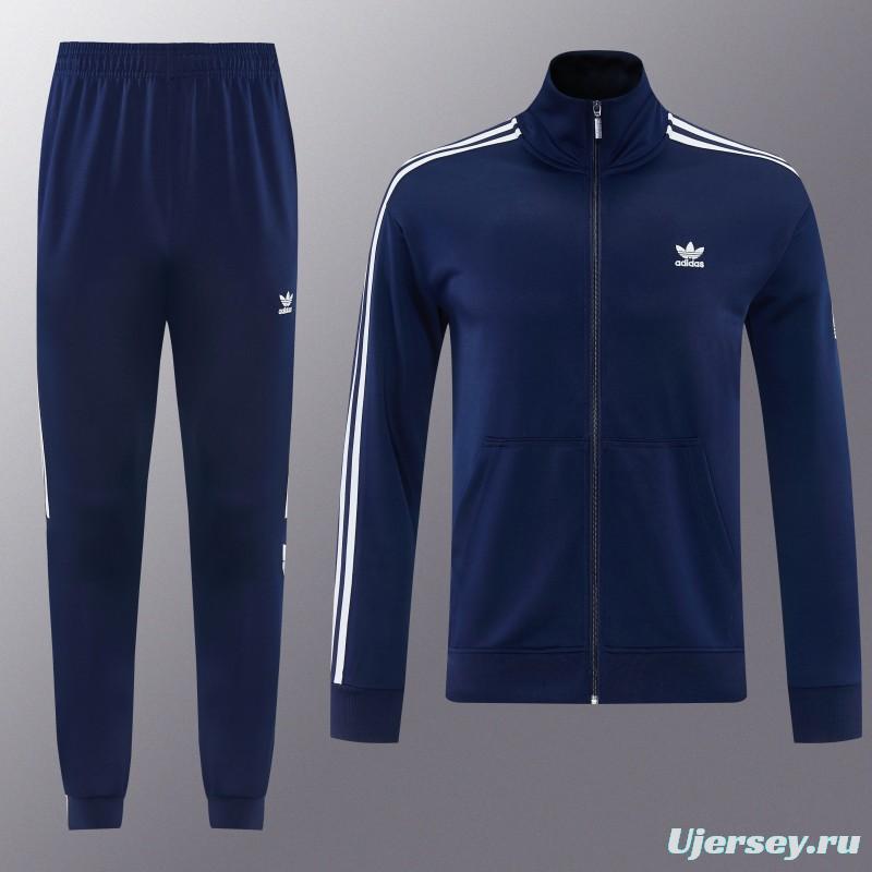2026 Adidas Navy Blue Full Zipper Jacket + Long Pants