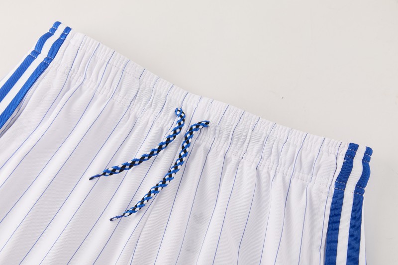 26/27 Chelsea FC  Blue  Stripes Short Sleeve+ White Soccer Shorts