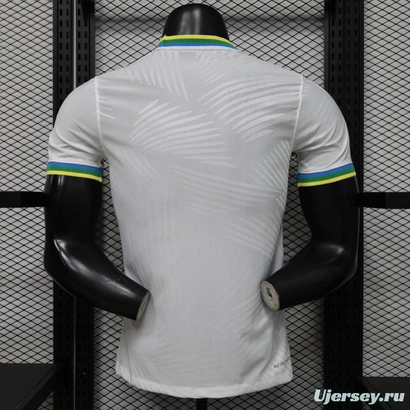 Player Version 2026 Brazil White with Palm Leaf Pattern Special Edition Jersey