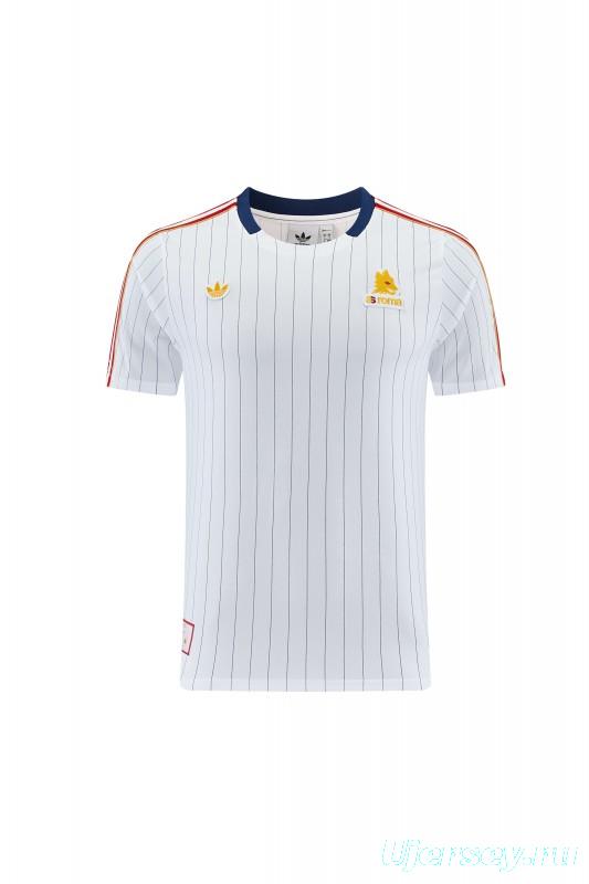 26/27 AS Roma White Short Sleeve+Soccer Shorts