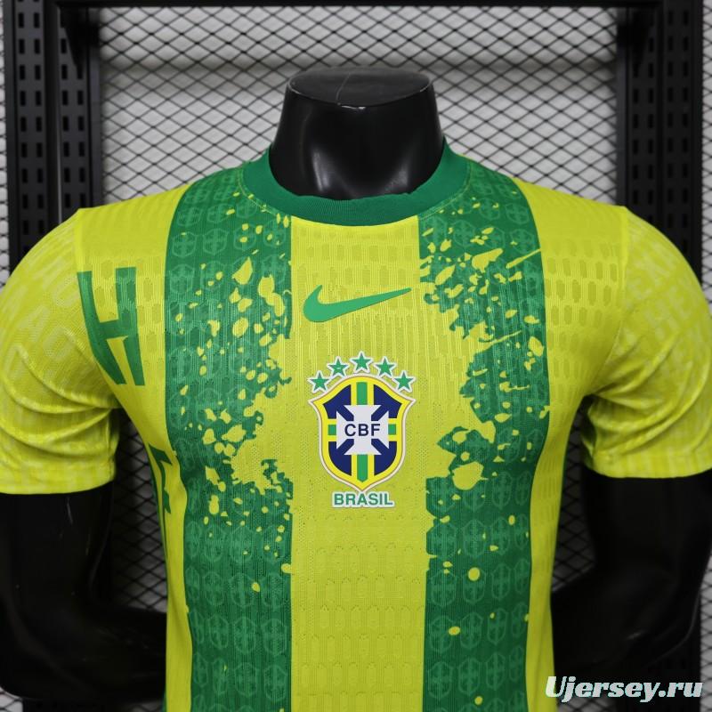 Player Version 2026 Brazil Yellow & Green Vertical Stripe Special Edition Jersey
