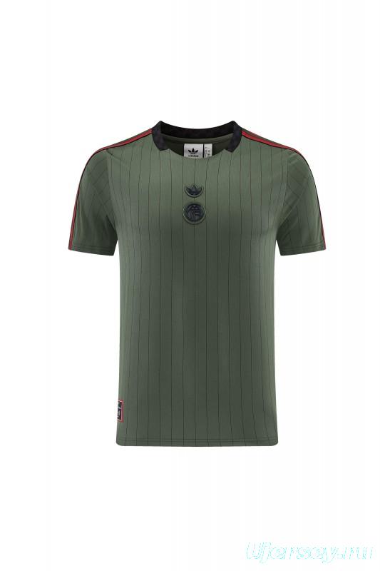 26/27 Bayern München  Forest Green  Pinstripe  Short Sleeve+Soccer Shorts