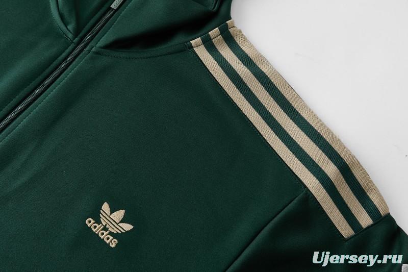 2026 Adidas Navy Green  Full Zipper Jacket + Long Pants