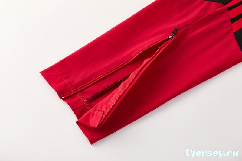 26/27 Belgium  Black Full Zipper Hooded Jacket Tracksuit + Long Pants