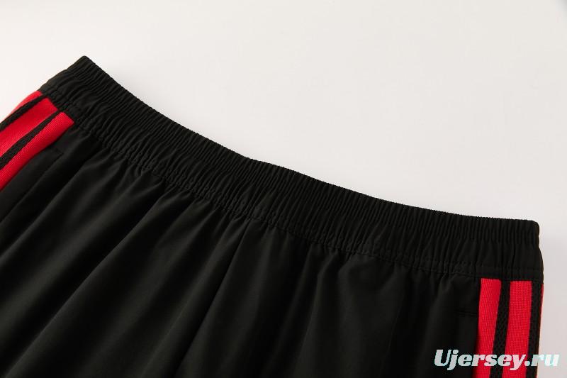 26/27 Belgium  Black Full Zipper Hooded Jacket Tracksuit + Long Pants