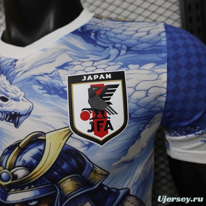 Player Version 2026 Japan Adidas Special Edition "Samurai Blue Dragon" Full Sublimation White Jersey
