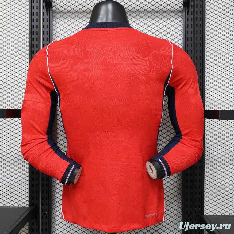 Player Version 26/27 England Away Red Long Sleeve Jersey