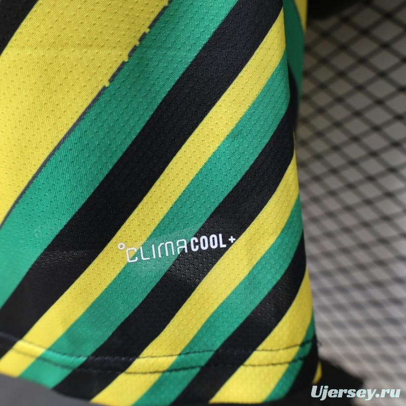 Player Version 2026 Jamaica x Adidas Originals Home Yellow Diagonal Stripe Jersey