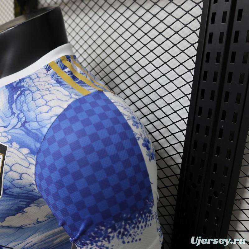 Player Version 2026 Japan Adidas Special Edition "Samurai Blue Dragon" Full Sublimation White Jersey