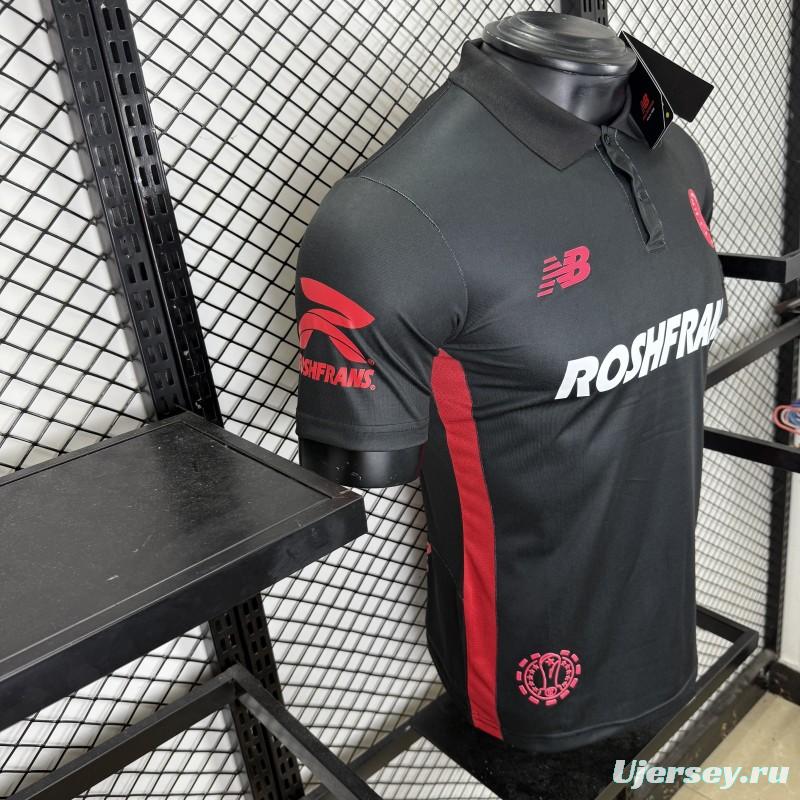 Player Version 25/26 Deportivo Toluca FC Black Jersey with Polo Collar