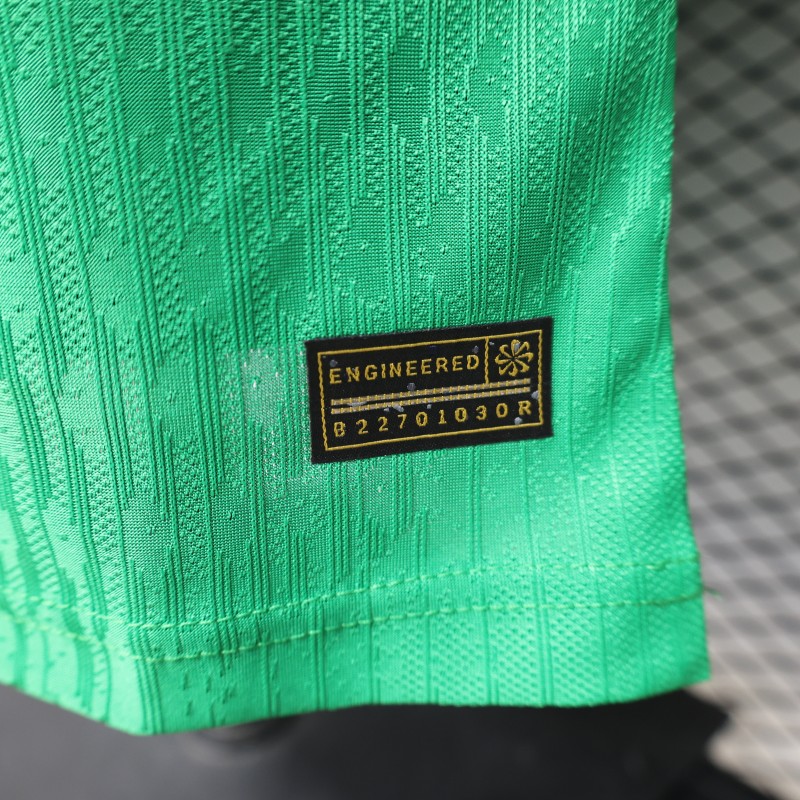 Player Version 2026 Brazil Green with Wave Texture Away Jersey