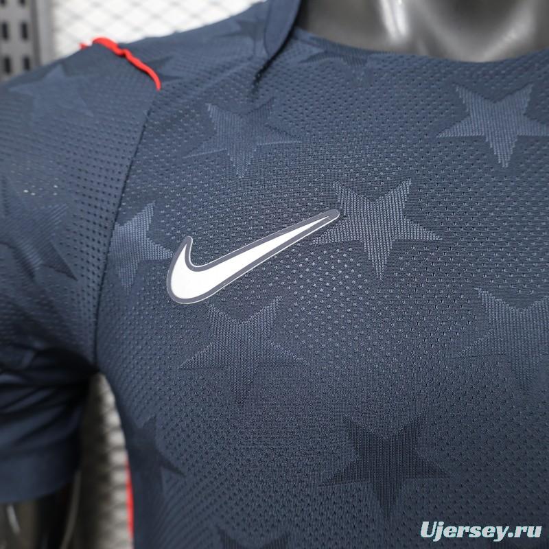 Player Version 2026 USA Navy Blue with All-Over Star Pattern Away Jersey