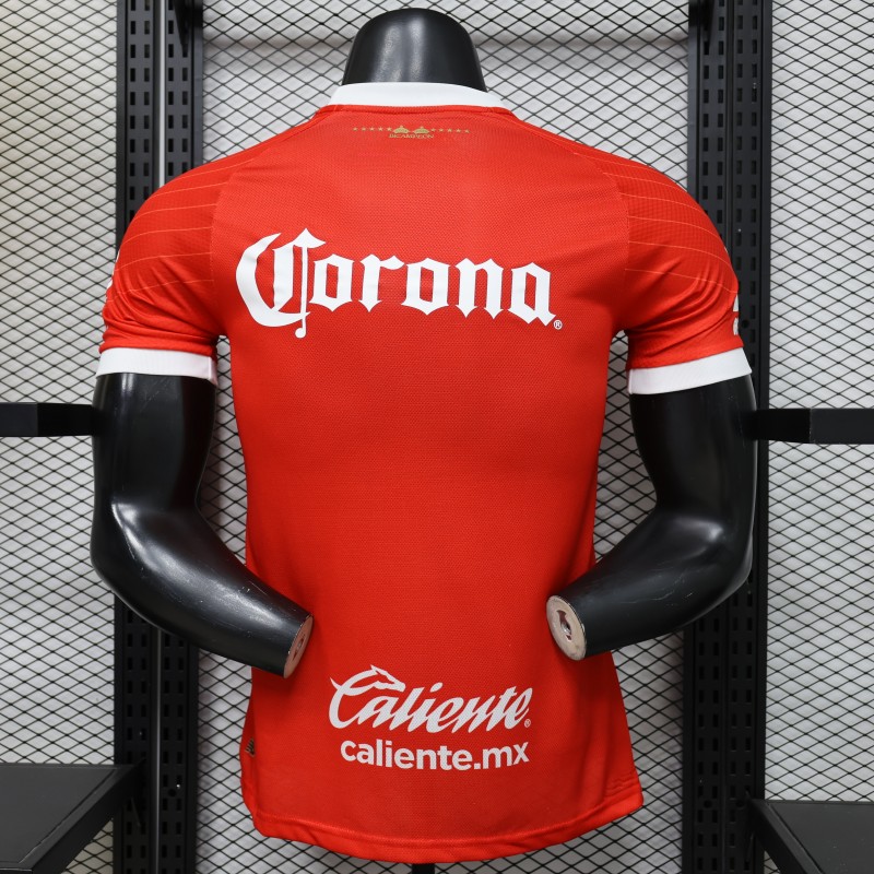 Player Version 26/27 Deportivo Toluca FC Red with Circular Stripe Pattern Home Jersey