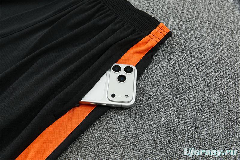 2026 Netherlands Black & Orange  Short Sleeve+Soccer Shorts