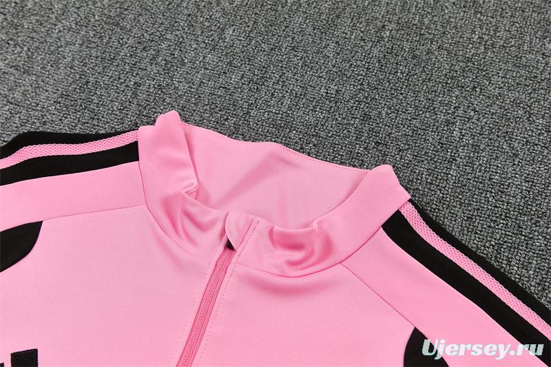 2026 Inter Miami CF Pink  Half Zipper Jacket Tracksuit + Black Long Pants