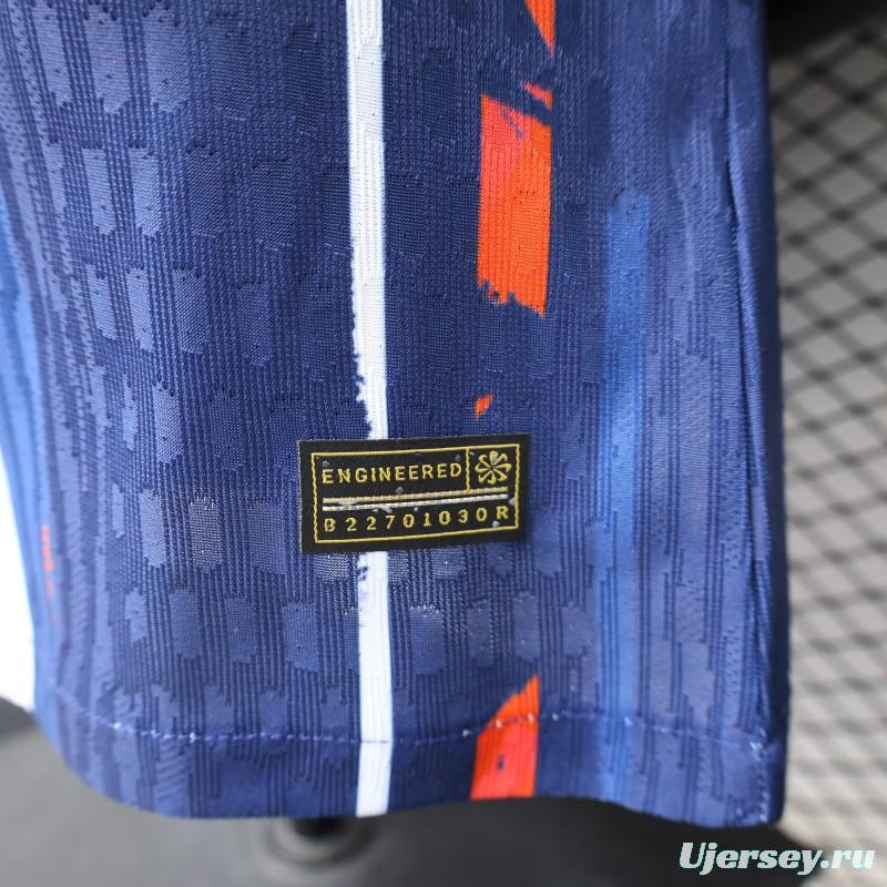 Player Version 25/26 Paris Saint-Germain Navy Blue with Orange Brushstroke Home Jersey