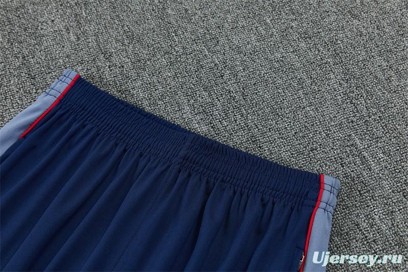 2026 England Grey Half Zipper Jacket Tracksuit + Navy  Blue Long Pants (Nike)