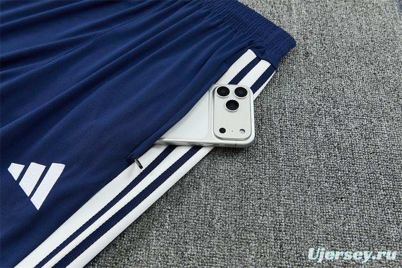 26/27 Real Madrid Away Navy Blue Half Zipper Jacket Tracksuit + Long Pants