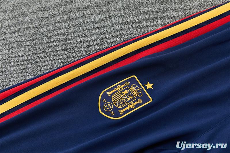 26/27 Spain Home Red Half Zipper Jacket Tracksuit + Long Pants