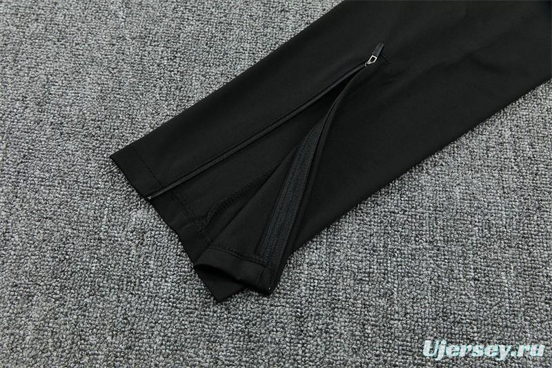 2026 Netherlands Black & Orange  Half Zipper Jacket Tracksuit + Long Pants