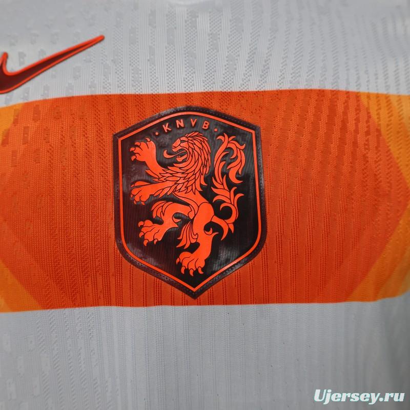 Player Version 2026 Netherlands  White with Orange  Away Jersey